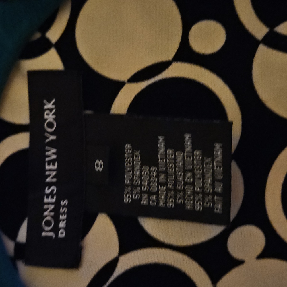 Jones New York Monochrome Circle Pattern Wrap Dress